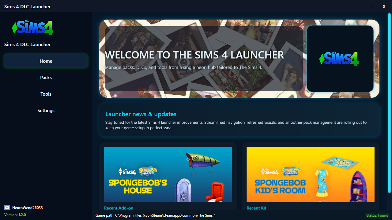 Launcher main view